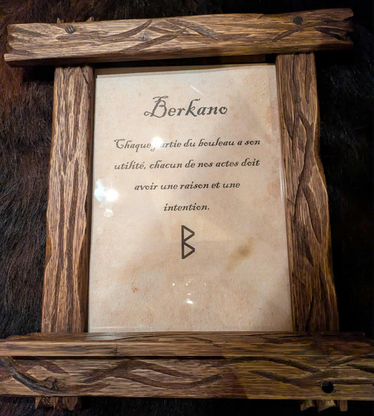 Cadre runique en chêne teinté – Décoration nordique
